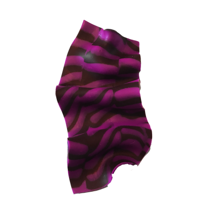 Sculptural Zebra Resin Statement Earring – Midnight Magenta