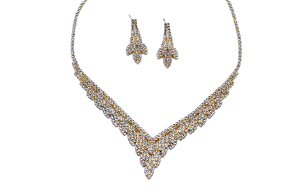 V-Shaped Silhouette Crystal Necklace