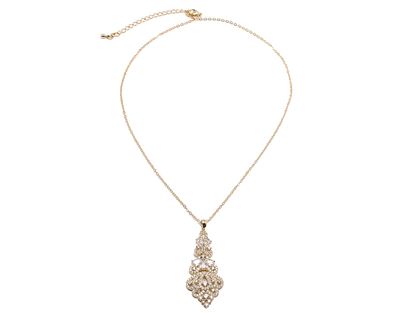 Vintage-inspired, Ornate Statement Necklace And Earring Ensemble