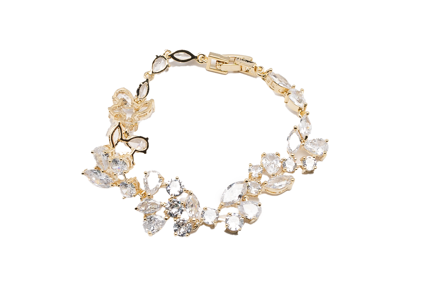 Nature-inspired Necklace, Bracelet  And Drop earrings in a radiant gold-tone finish.