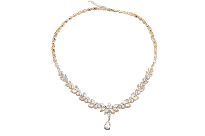 Nature-inspired Necklace, Bracelet  And Drop earrings in a radiant gold-tone finish.