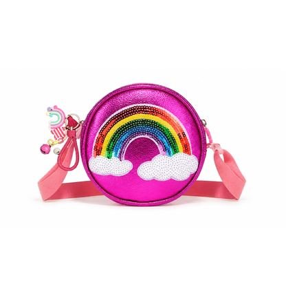 Pink Sequin Rainbow Crossbody Bag