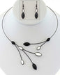 Black and White Bohemian  Glass Necklace Set