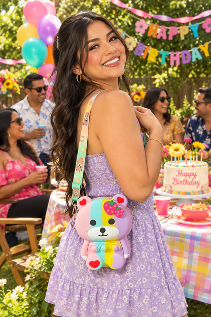 Girls Bear Pop It Bag