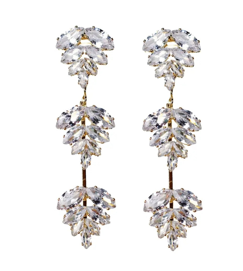 Palm Crystal Dangle Earrings