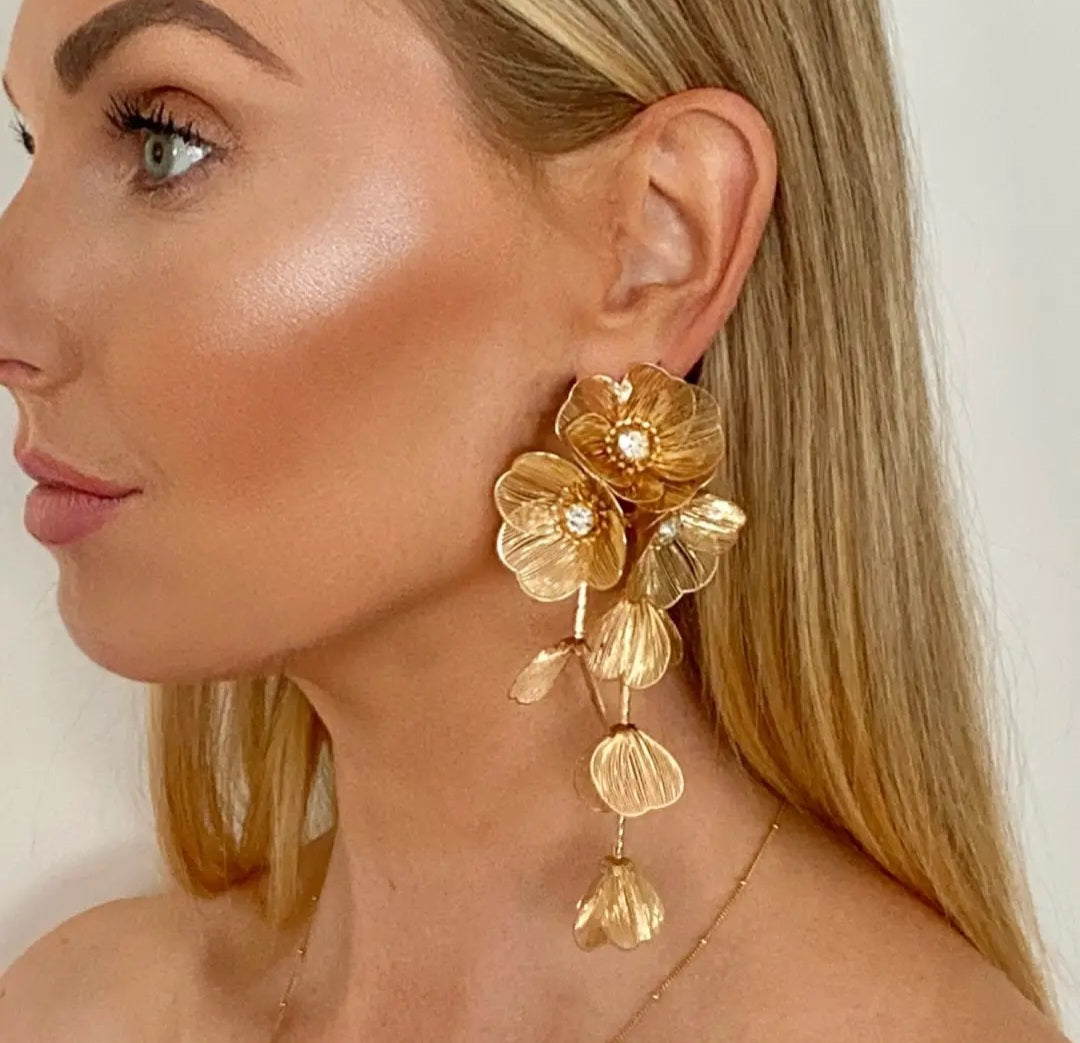 Waterfall Floral Statement Earrings