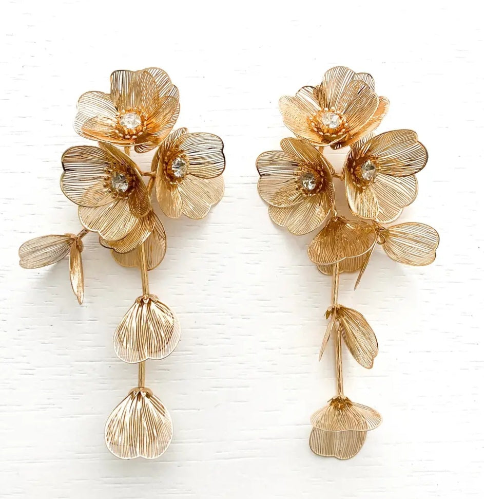 Waterfall Floral Statement Earrings