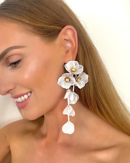 Waterfall Floral Statement Earrings