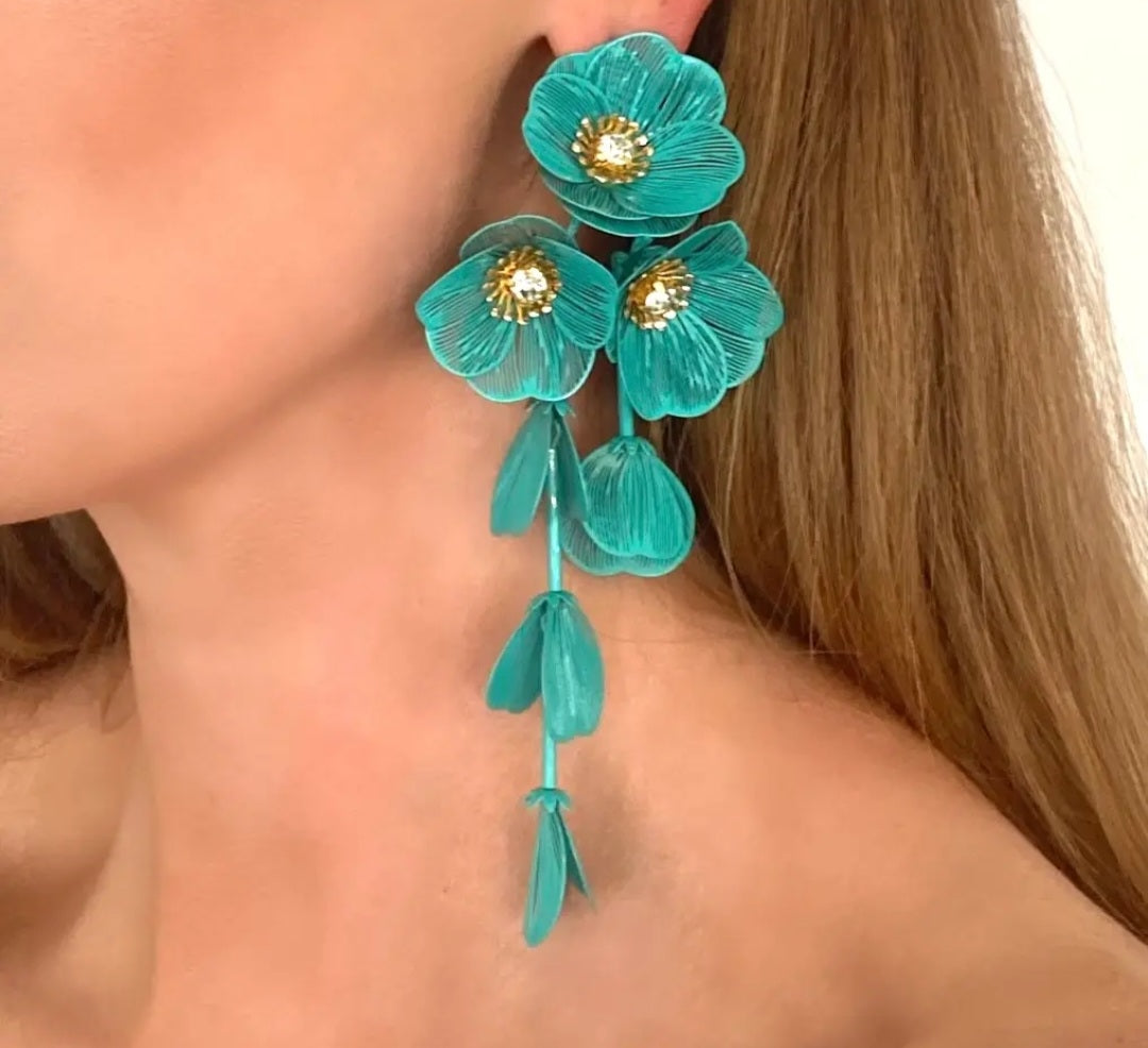 Waterfall Floral Statement Earrings