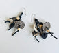 Cream and  Black Iraca Tagua Earrings She She's Closet