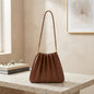 Carrie Tan Saddle Pleated Vegan Shoulder Bag | She She's Closet
