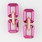 Link Chain Earrings Metallic Pink/Gold