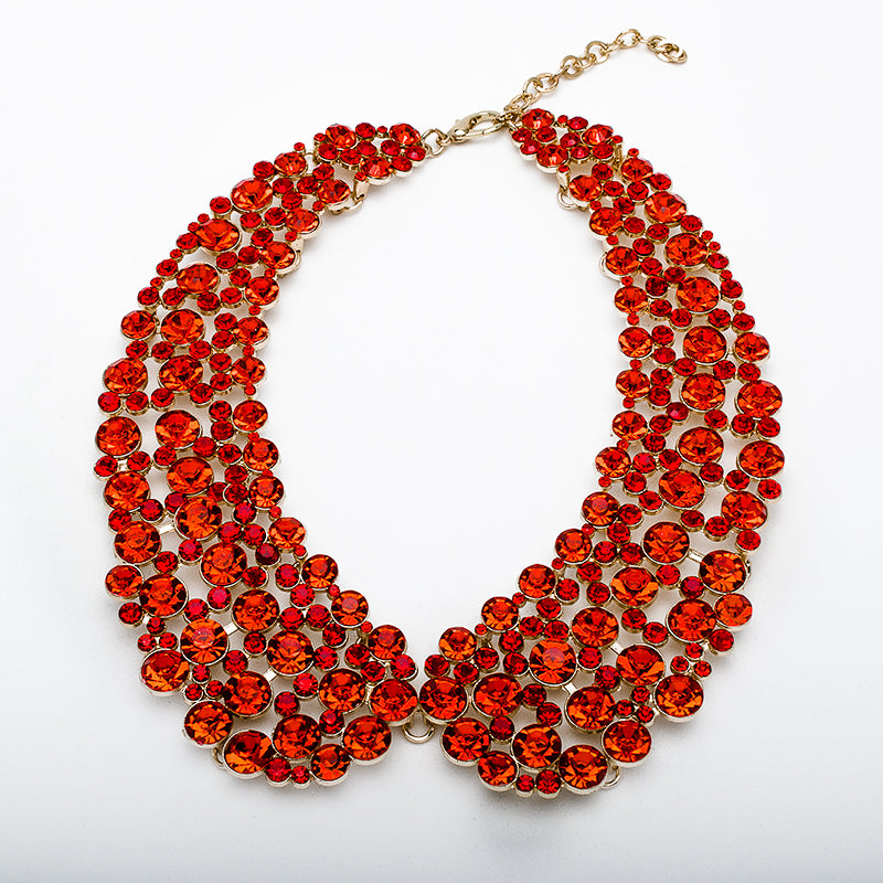 Red Statement Collar Necklace