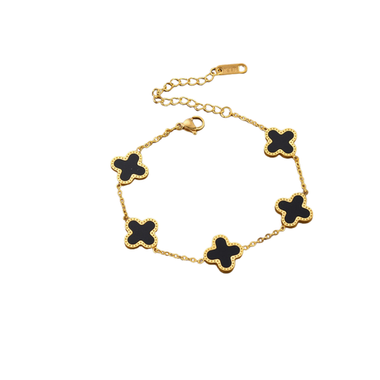 Black Clover Charm Bracelet Gold Plated | She She's Closet