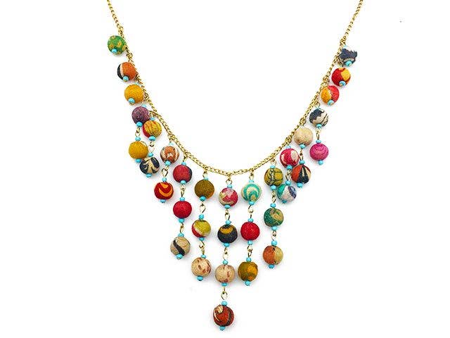 Aasha Dangling Beads Bib Necklace | Unique & Stylish | She She's Closet