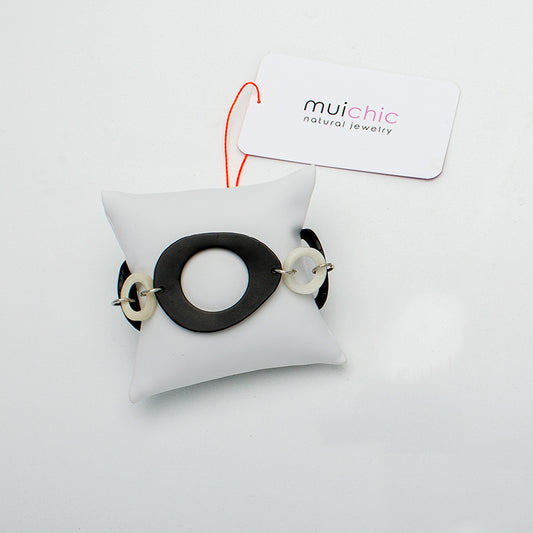 Black & White Tagu Slice Bracelet | Designer Jewelry | She She's Closet