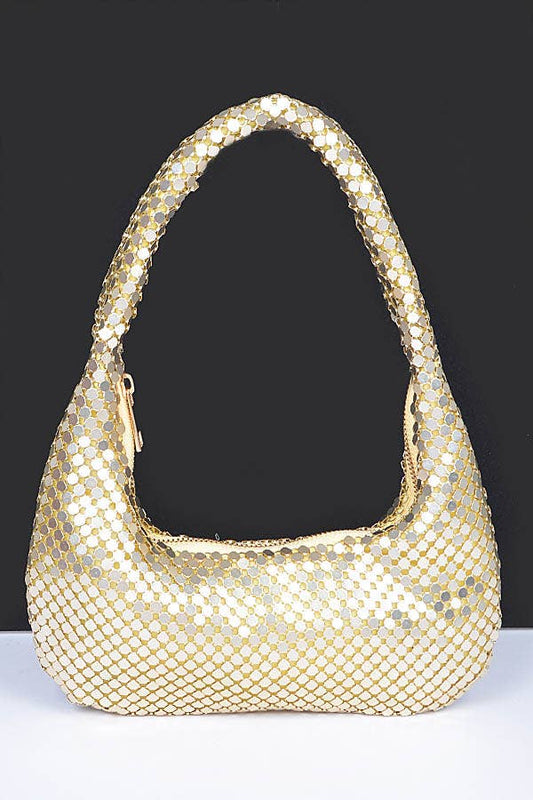 Gold Metal Mesh Shoulder Bag
