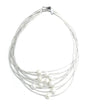 541 – White 10 Layer Necklace with White Freshwater Pearls | She She's Closet