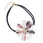 Pink White Flower Statement Necklace