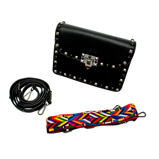 Black Studded Clutch Bag | Vegan Leather | She She's Closet