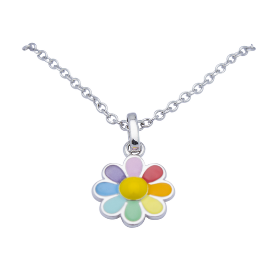 Daisy Flower Power Girls Pendant Necklace | Sterling Silver | She She's Closet