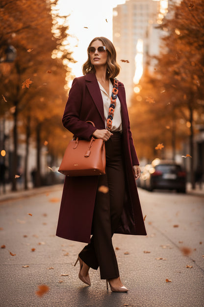 Megan Satchel Cognac Trio Strap