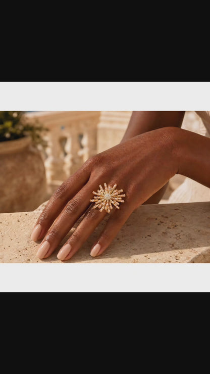 Supernova Ring Zirconia with 18K Gold Plated Adjustable Fit