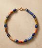 Lapis Lazuli & Ghana Glass Bead Necklace | Colorful Ghana Glass  Beads Wearable Art