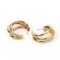 Triple Gold Hoop Post Earrings