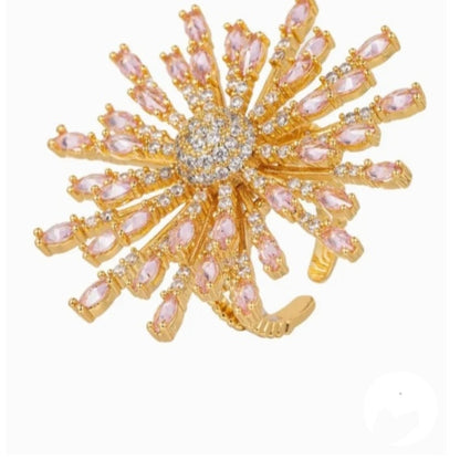 Supernova Ring Zirconia with 18K Gold Plated Adjustable Fit