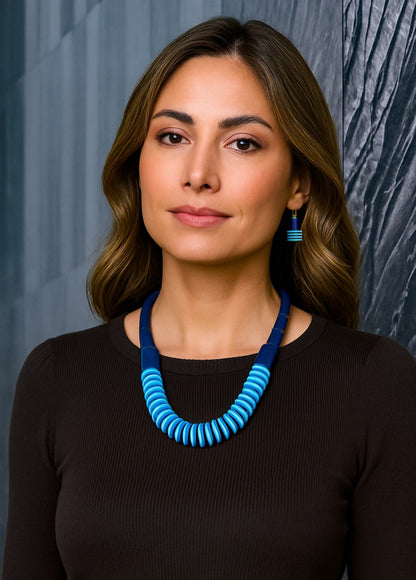 Blue Capri Chunky Necklace