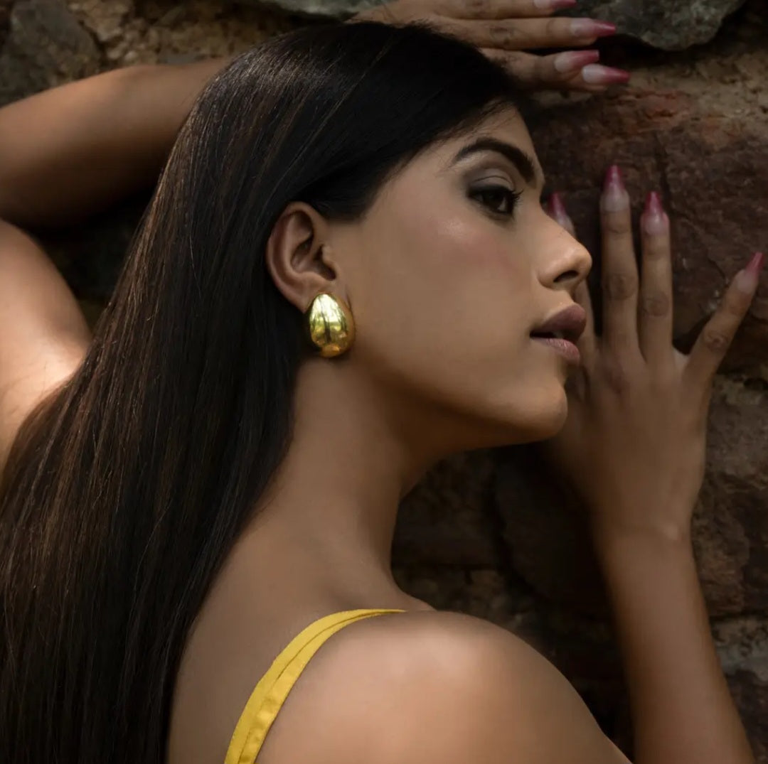 Gold Chunky Studs Gold Plated Italian Brass