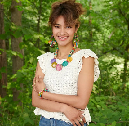 Kantha Halve Bead Necklace