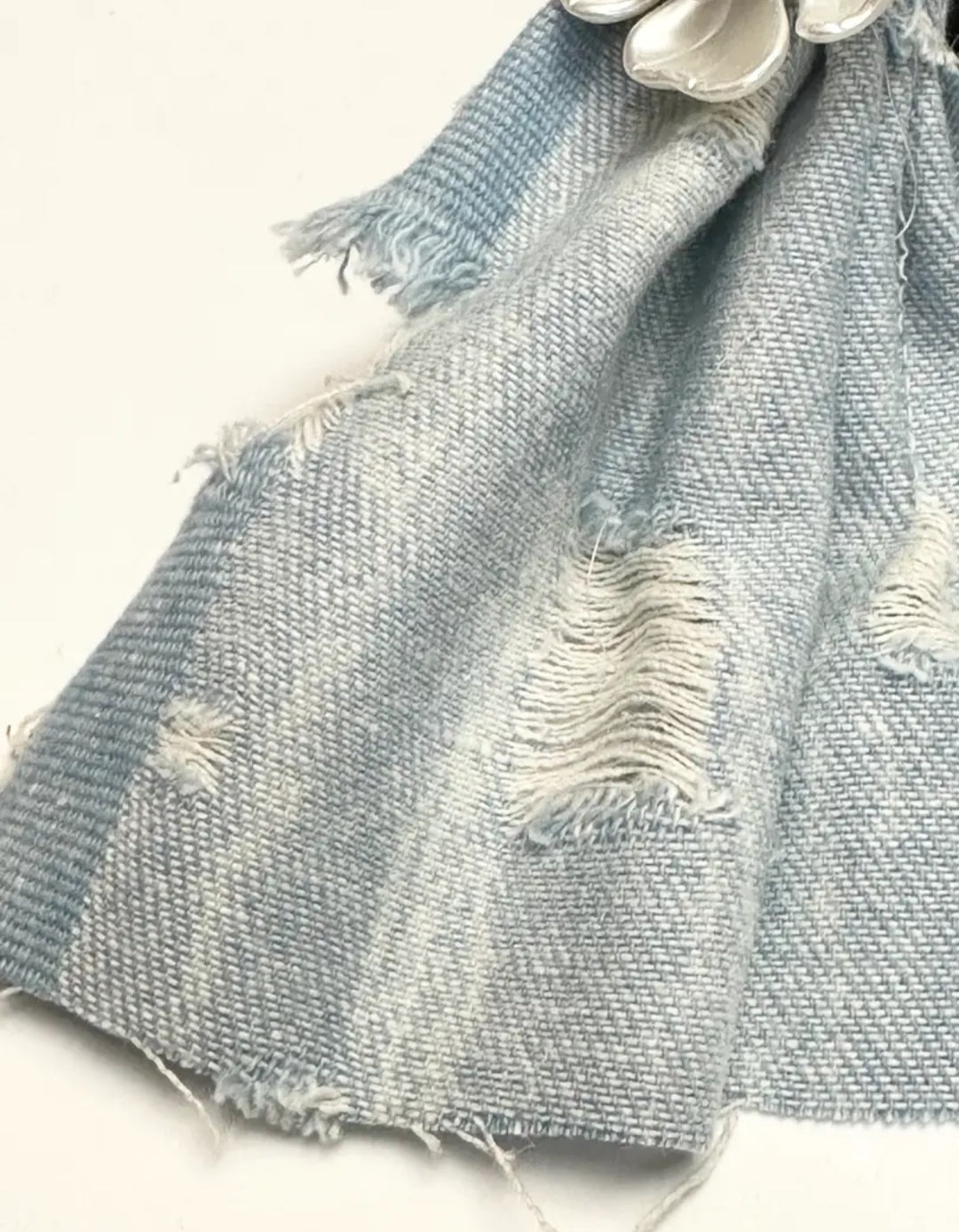 Lightweight Blue Denim and Pearl Earrings