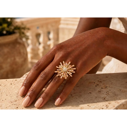Supernova Ring Zirconia with 18K Gold Plated Adjustable Fit