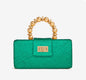 Straw Clutch Emerald Green
