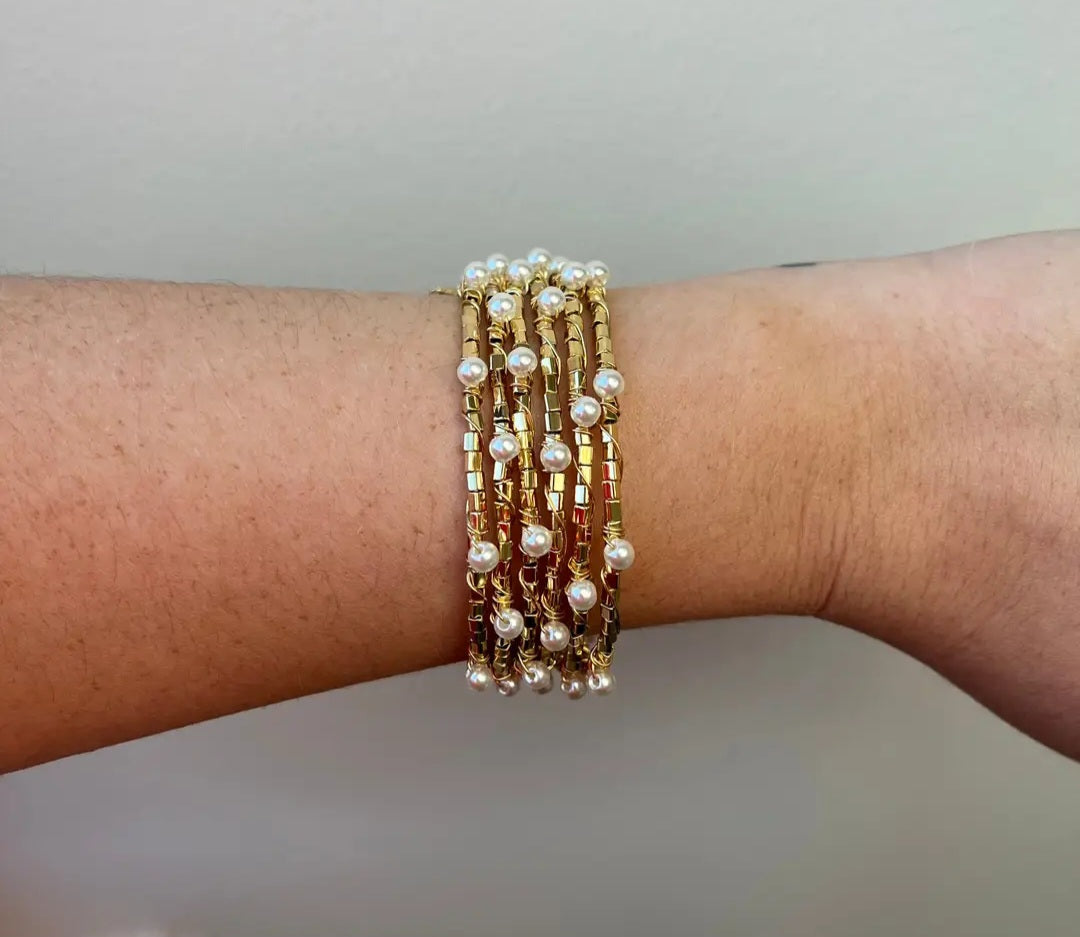 Blake Pearl Wrap Bracelet  6Roes