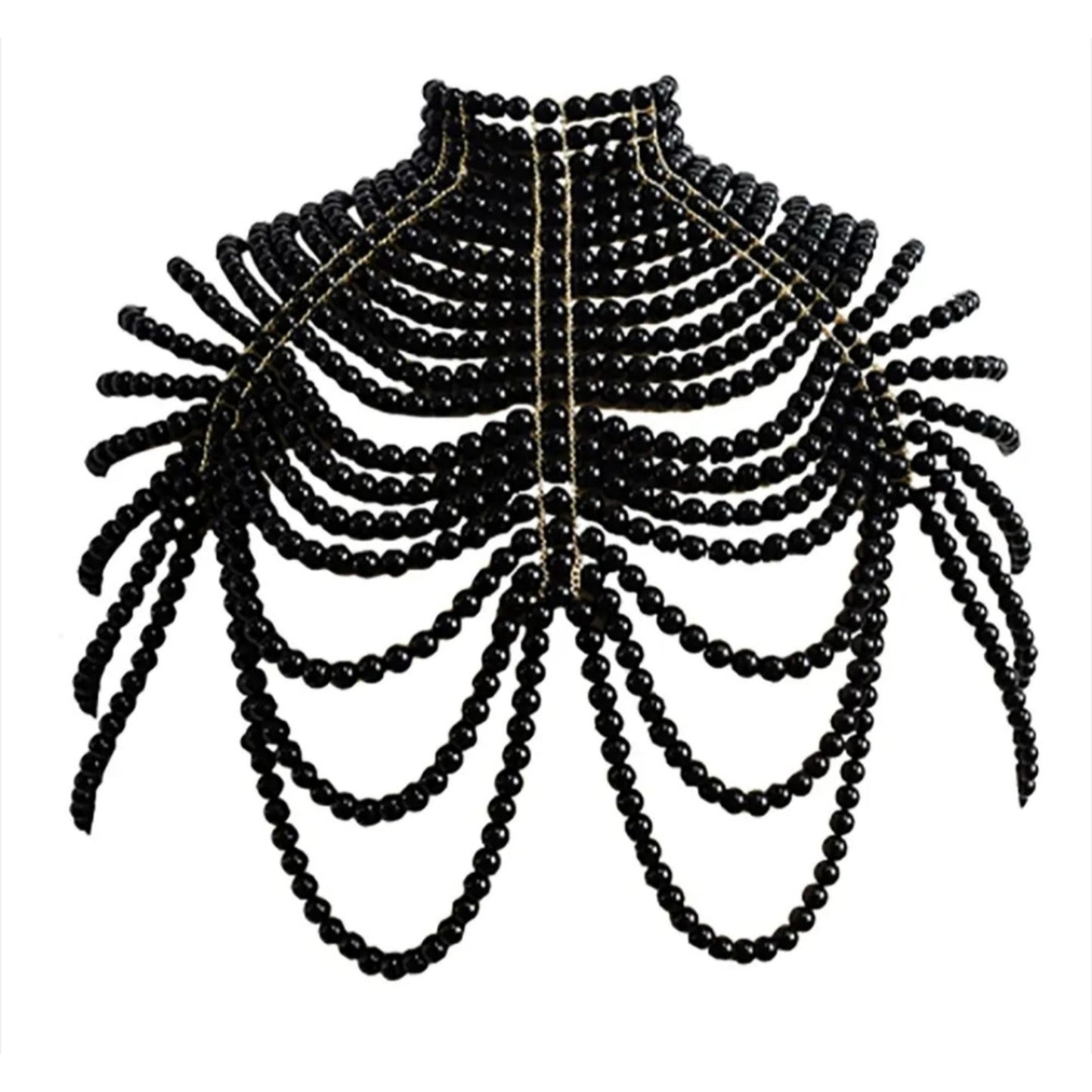 Black Beaded Body Chain