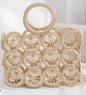 Circular Pattern Tote with Cloth Drawstring Pouch | Three Colors Natural, Mint Green & Tan