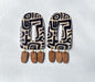 Dane Statement Fan & Zebra Drop Earrings – Handmade Tiered Dangle Earrings