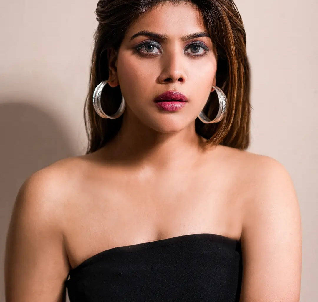 Oversize Silver Hoop Earrings