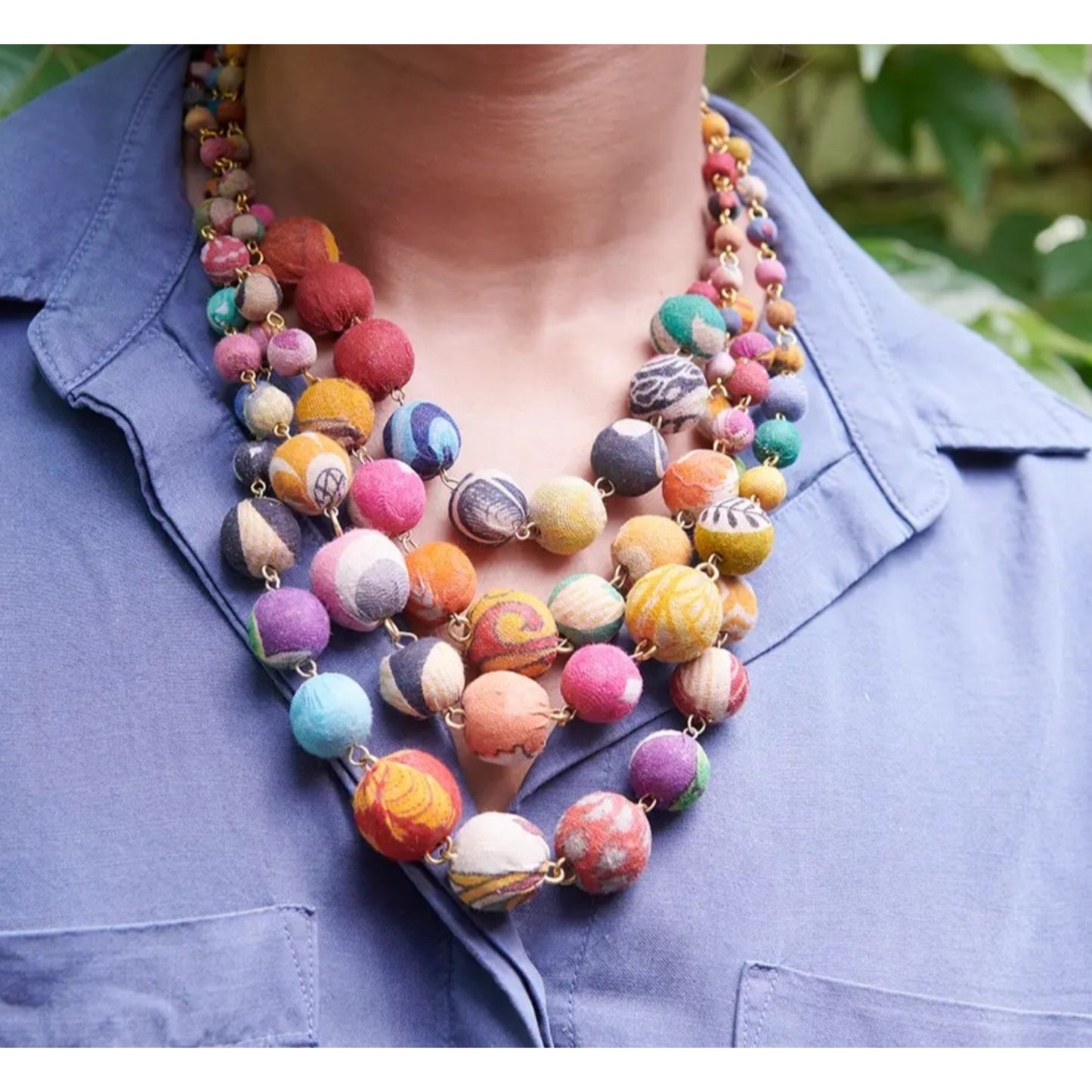 Cascading Kantha Necklace