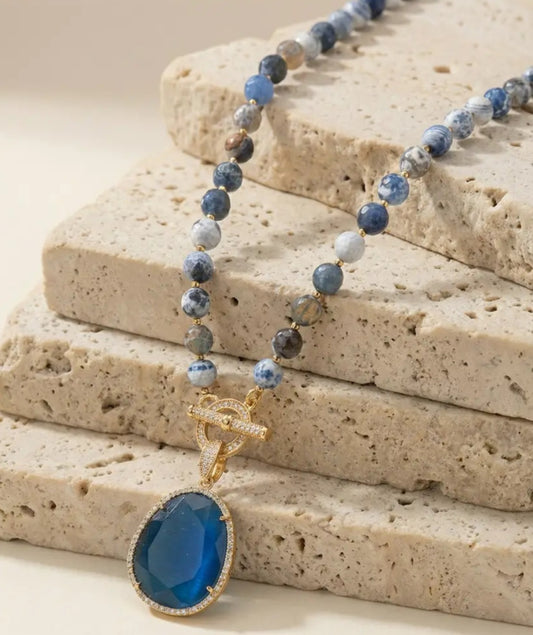 Blue Agate Chocker Necklace