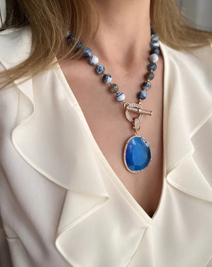 Blue Agate Chocker Necklace