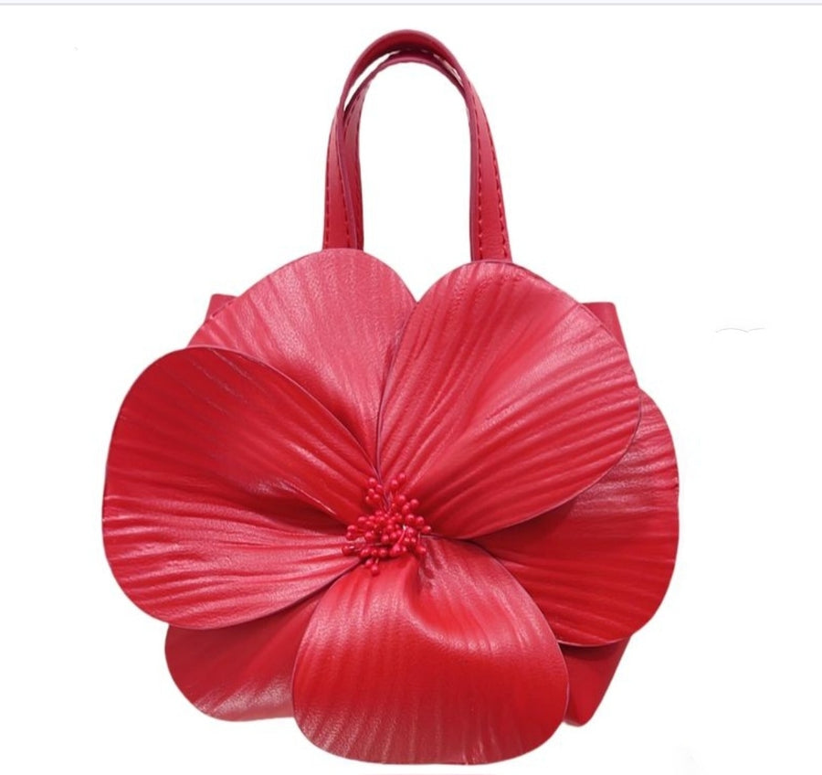 Monroe Red Flower Recycled Vegan Leather Bag