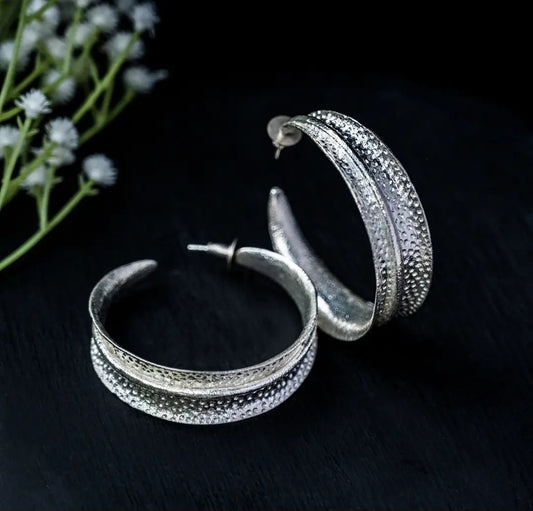 Oversize Silver Hoops