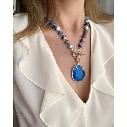 Blue Agate Chocker Necklace
