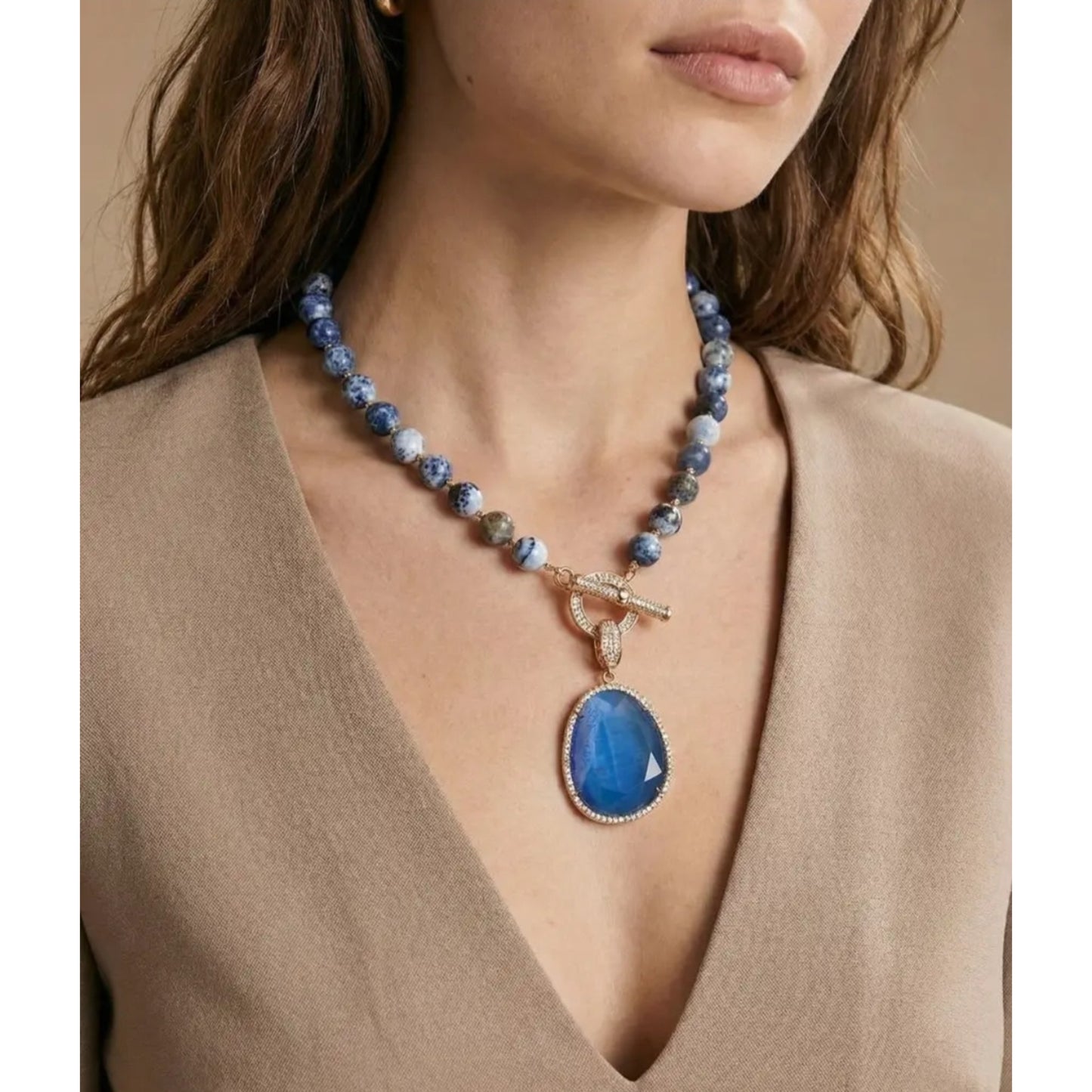 Blue Agate Chocker Necklace