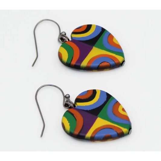 Marlee Multi Color Circles Heart Earrings