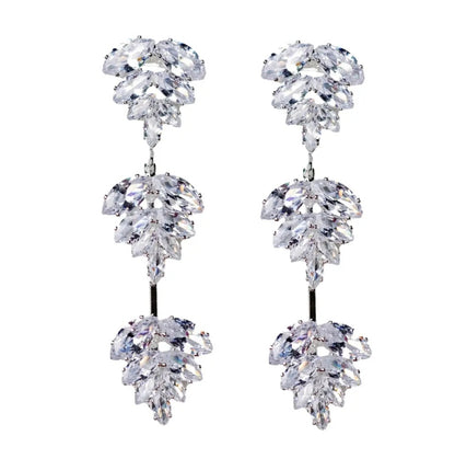 Palm Crystal Dangle Earrings